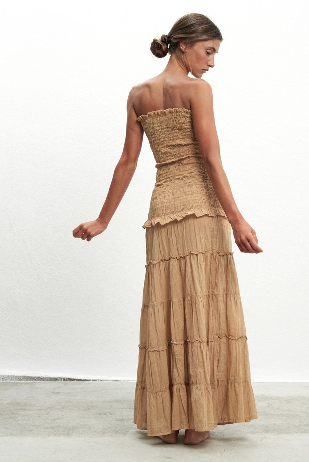 PAR & ESCALA - Vestido Largo Palabra de Honor Mujer Par&Escala