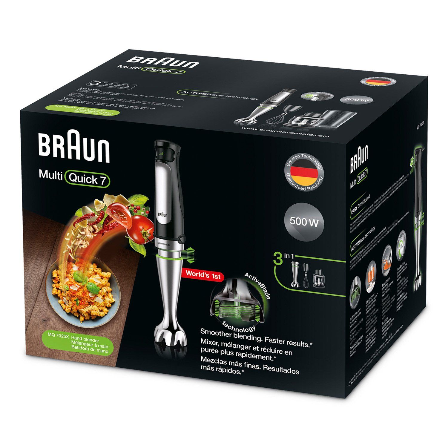 BRAUN Minipimer Quick7 Blade Tech MQ7025X 5 Velocidades 120W Braun