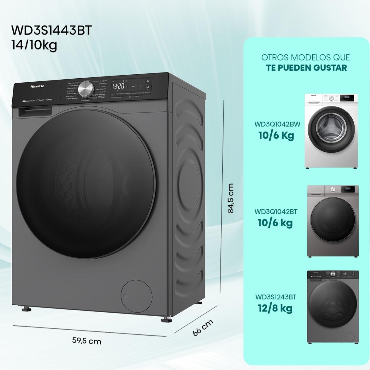 HISENSE - Lavadora - Secadora 14/10 Kg WD3S1443BT Hisense