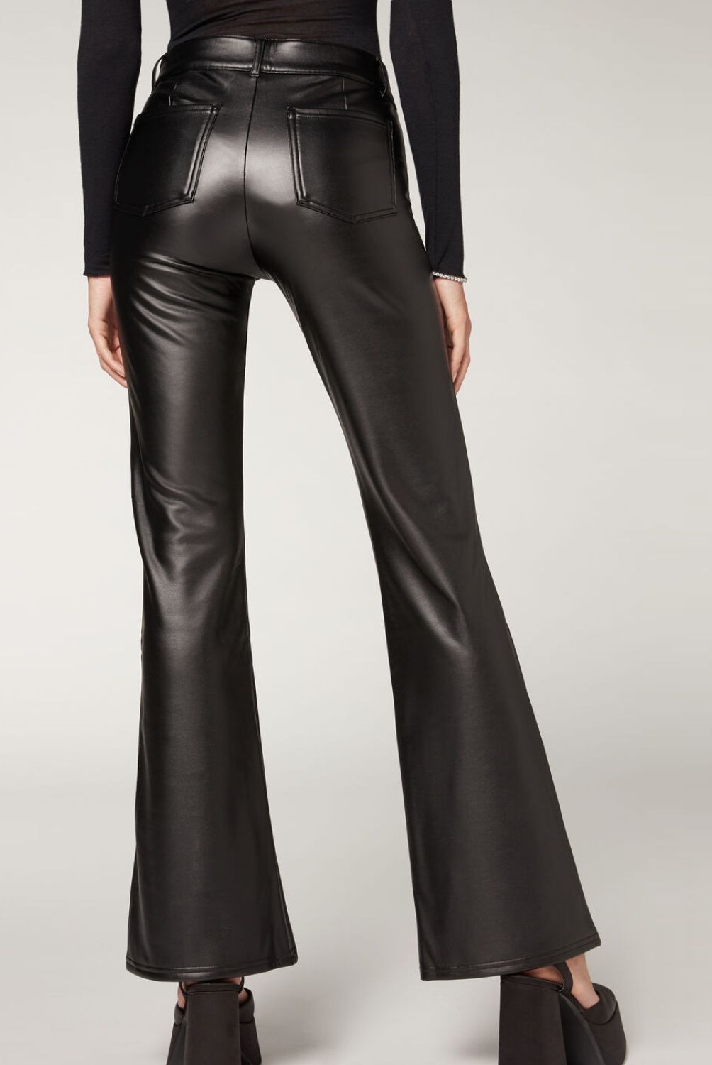 CALZEDONIA - Leggings Flare Efecto Piel Mujer Calzedonia