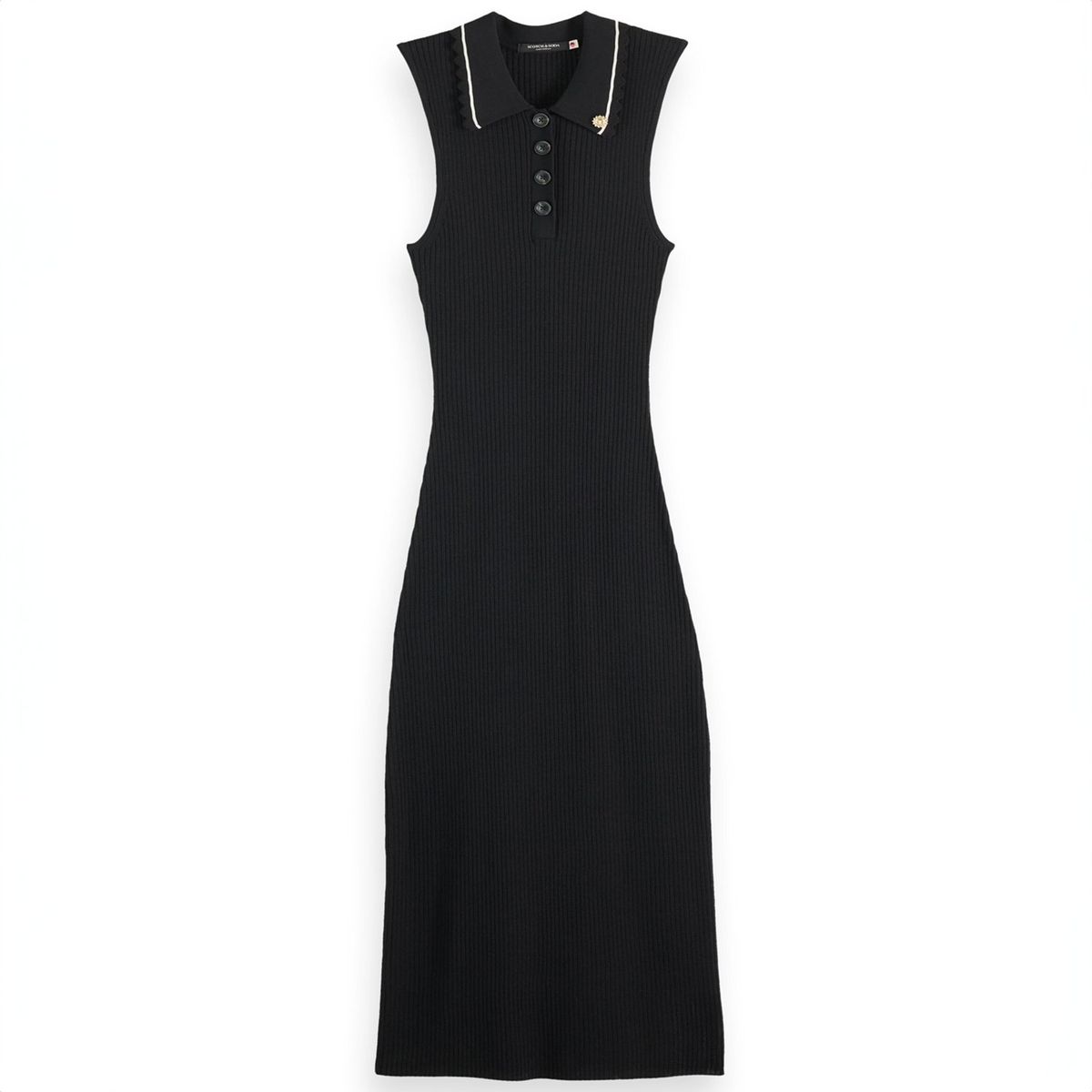 SCOTCHSODA - Vestido De Punto Con Cuello Acanalado Mujer Scotchsoda