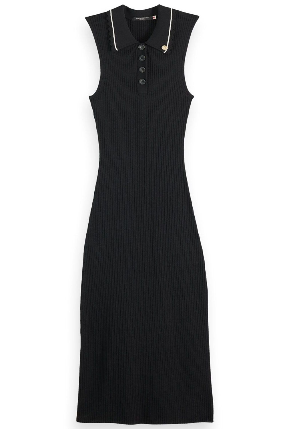 SCOTCHSODA - Vestido De Punto Con Cuello Acanalado Mujer Scotchsoda