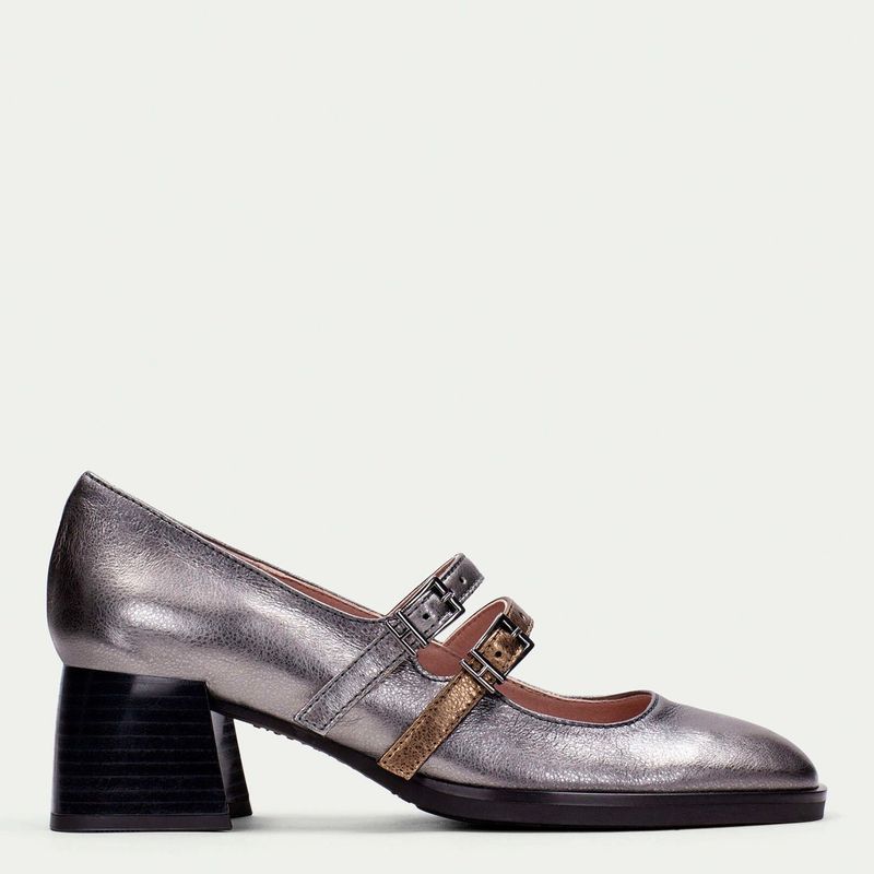 HISPANITAS - Zapato Casual Mujer Cuero Plateado Hispanitas