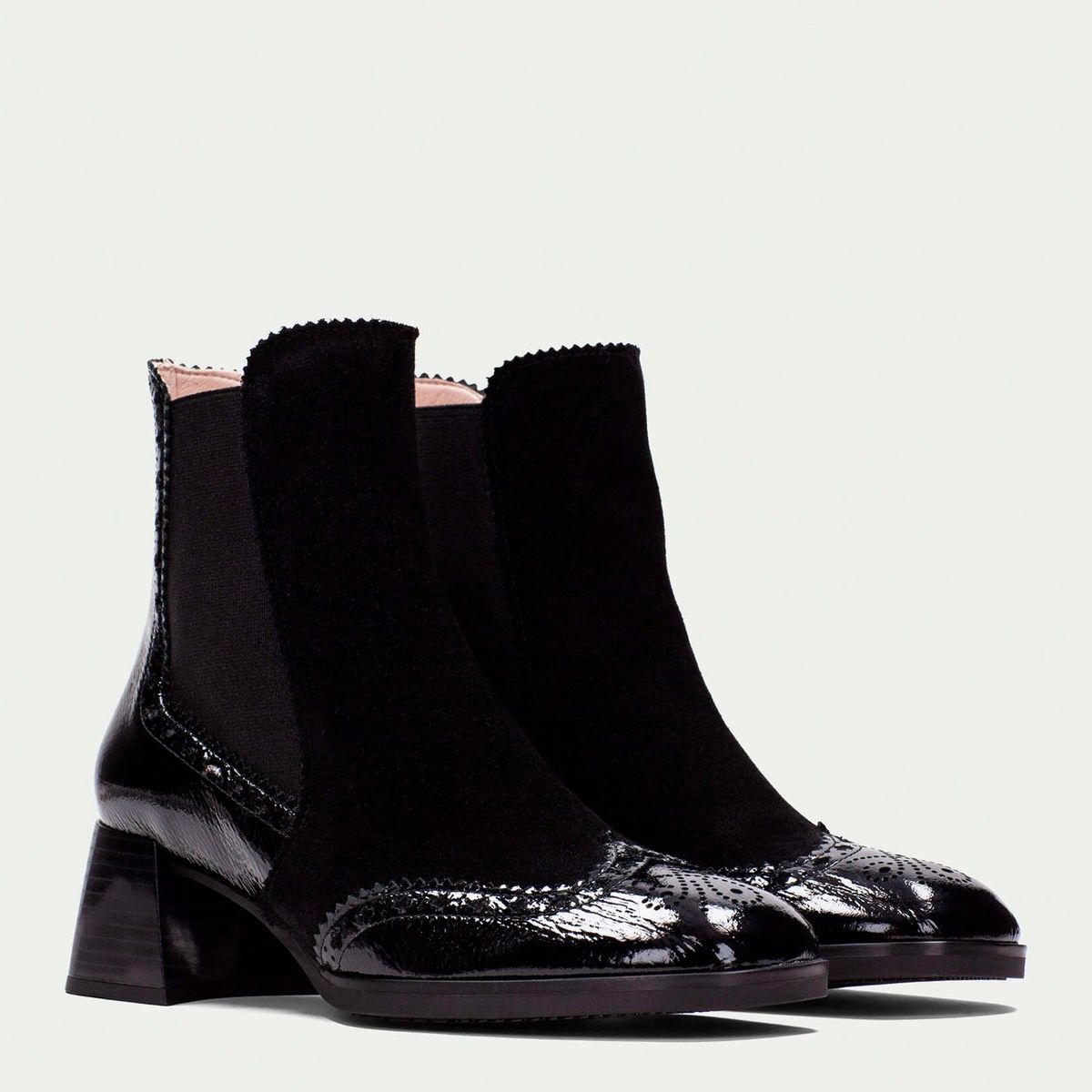 HISPANITAS - Botín Mujer Cuero Negro Hispanitas