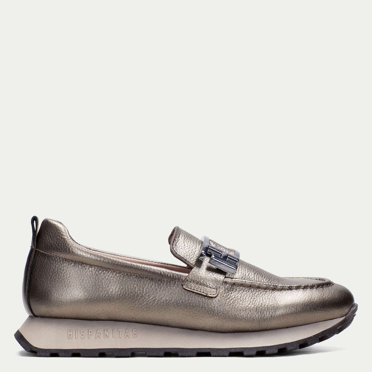 HISPANITAS - Zapato Casual Mujer Cuero Gris Hispanitas