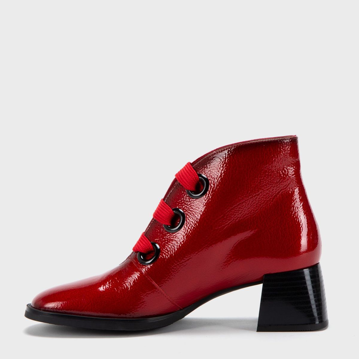 HISPANITAS - Botín Mujer Cuero Rojo Hispanitas