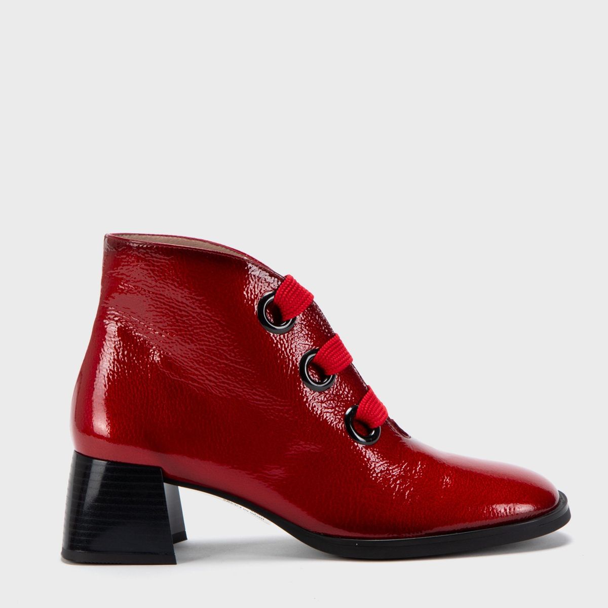 HISPANITAS - Botín Mujer Cuero Rojo Hispanitas