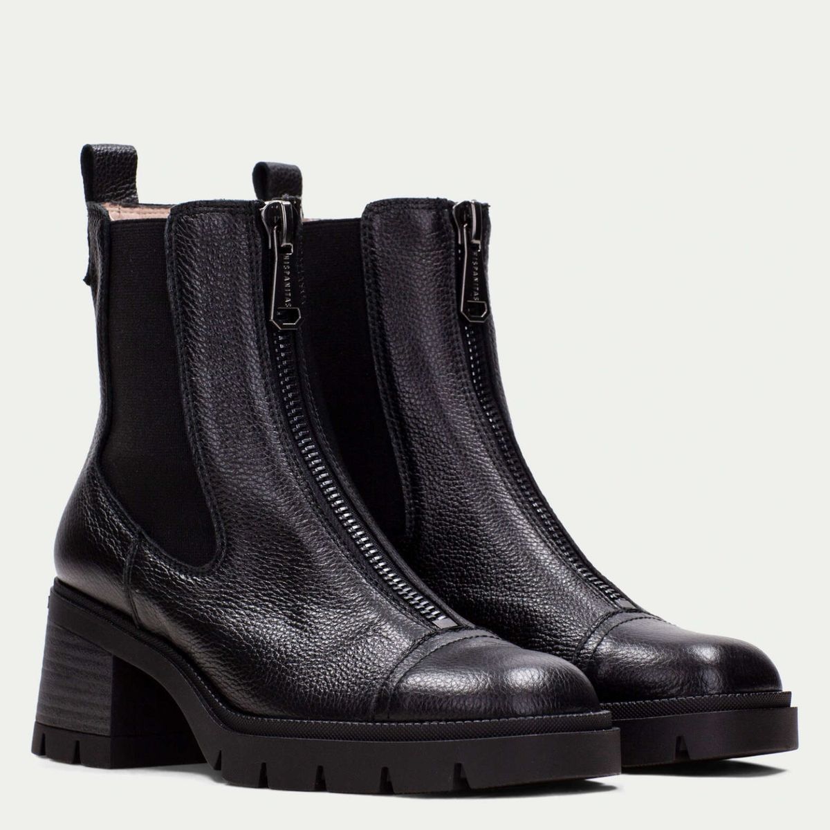 HISPANITAS - Botín Mujer Cuero Negro Hispanitas