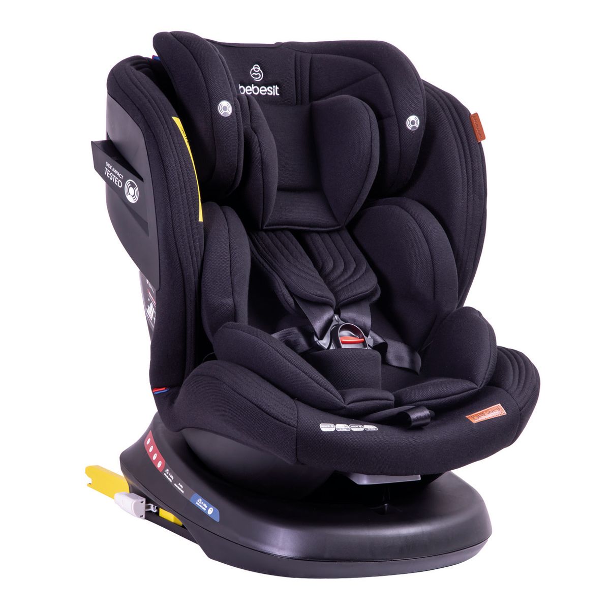 BEBESIT - Silla de Auto Convertible con Isofix Supra Premium 360° Negro Bebesit