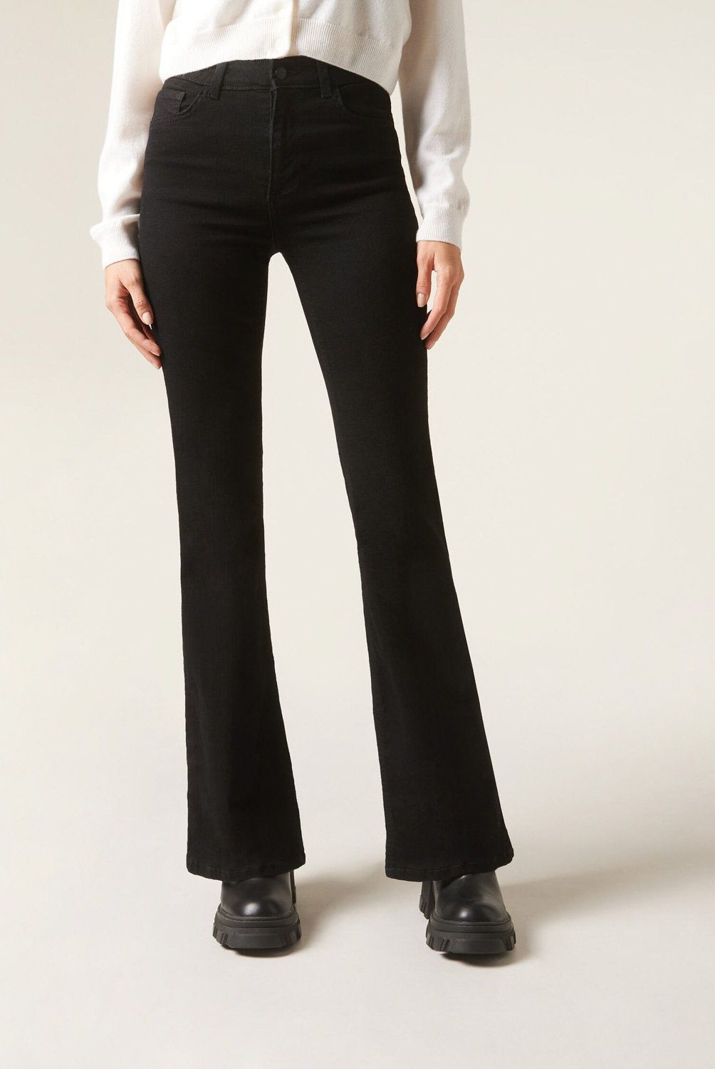 CALZEDONIA - Jeans Elásticos Acampanados Mujer Calzedonia