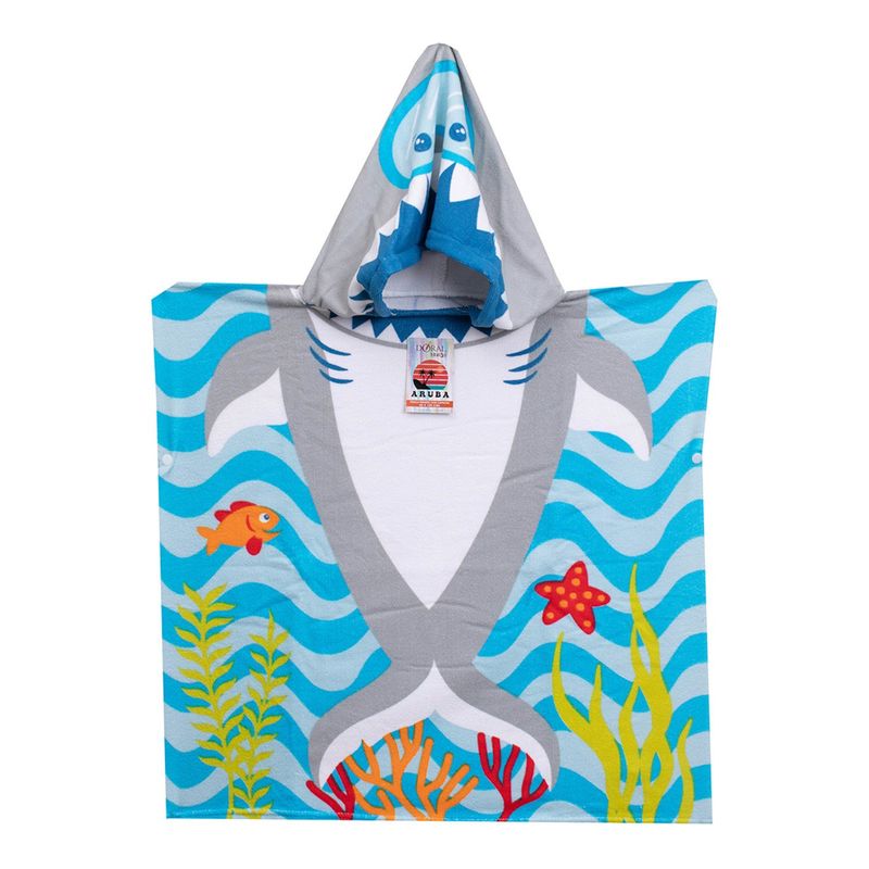 DORAL - Toalla De Playa Infantil Con Capucha Tiburón 220 Gsm Doral