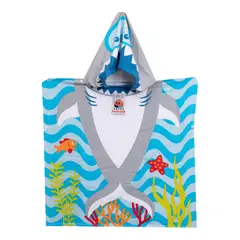 DORAL - Toalla De Playa Infantil Con Capucha Tiburón 220 Gsm
