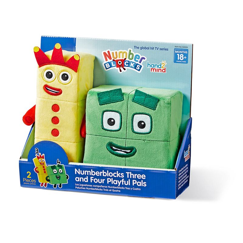 GENERICO - Plush Número Tres Y Cuatro Numberblocks Hand2Mind