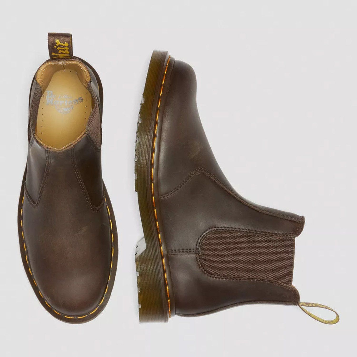 DR MARTENS 2976 Ys Botín Hombre Cuero Crazy Horse Café Dr Martens