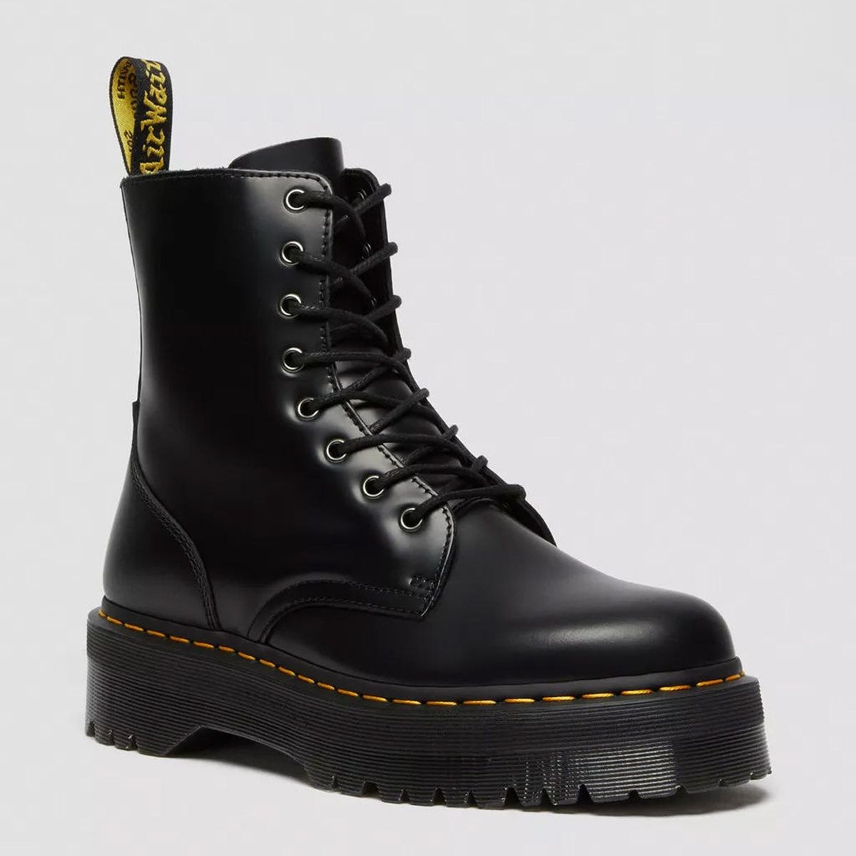 DR MARTENS - Jadon Polished Smooth Botín Mujer Cuero Negro Dr Martens