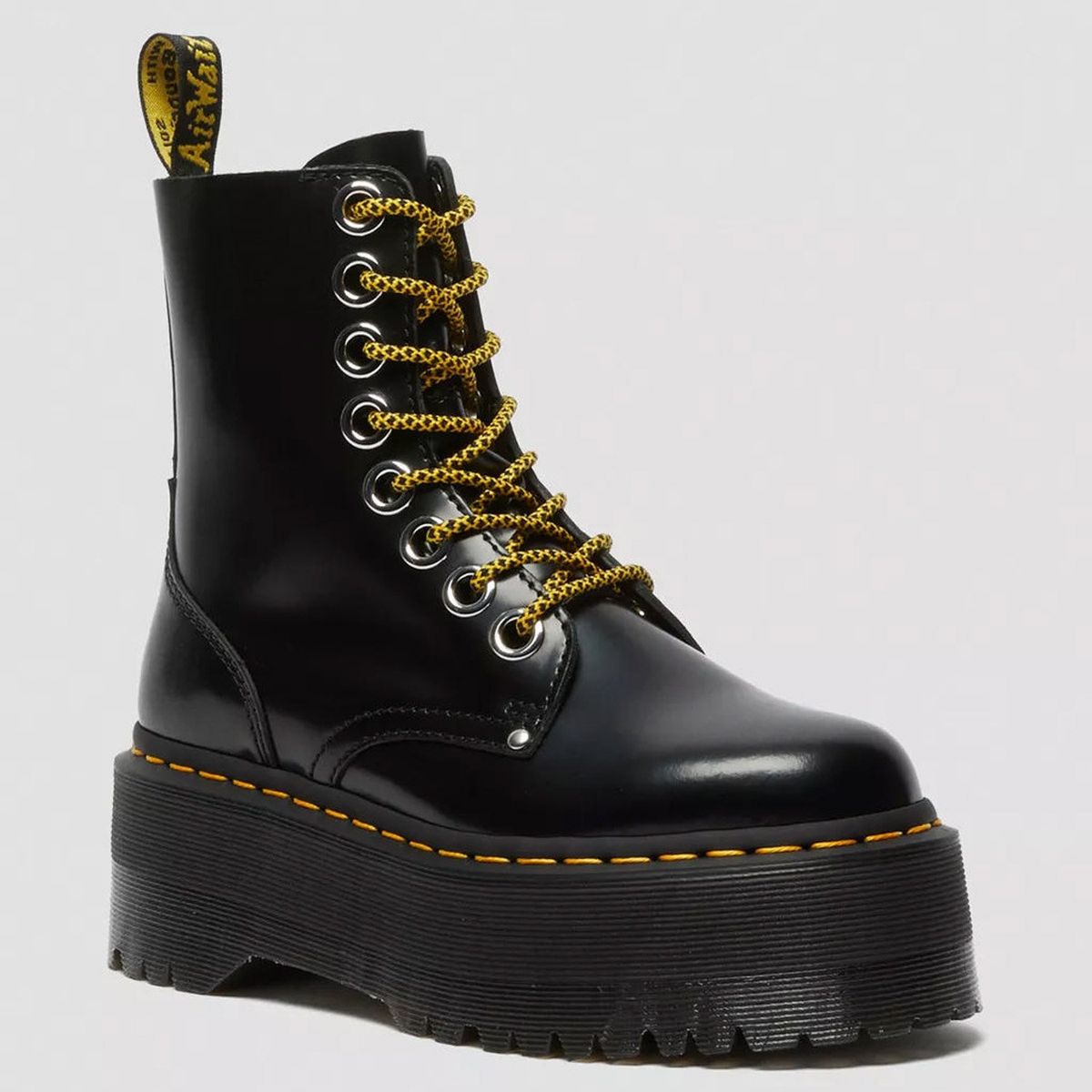 DR MARTENS - Jadon Max Botín Mujer Cuero Buttero Negro Dr Martens