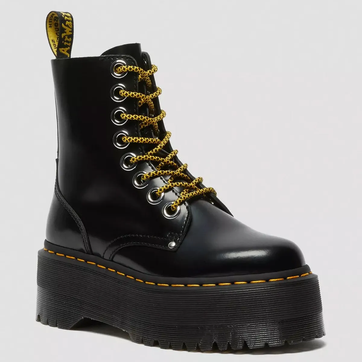 DR MARTENS - Jadon Max Buttero Botín Mujer Cuero Negro Dr Martens