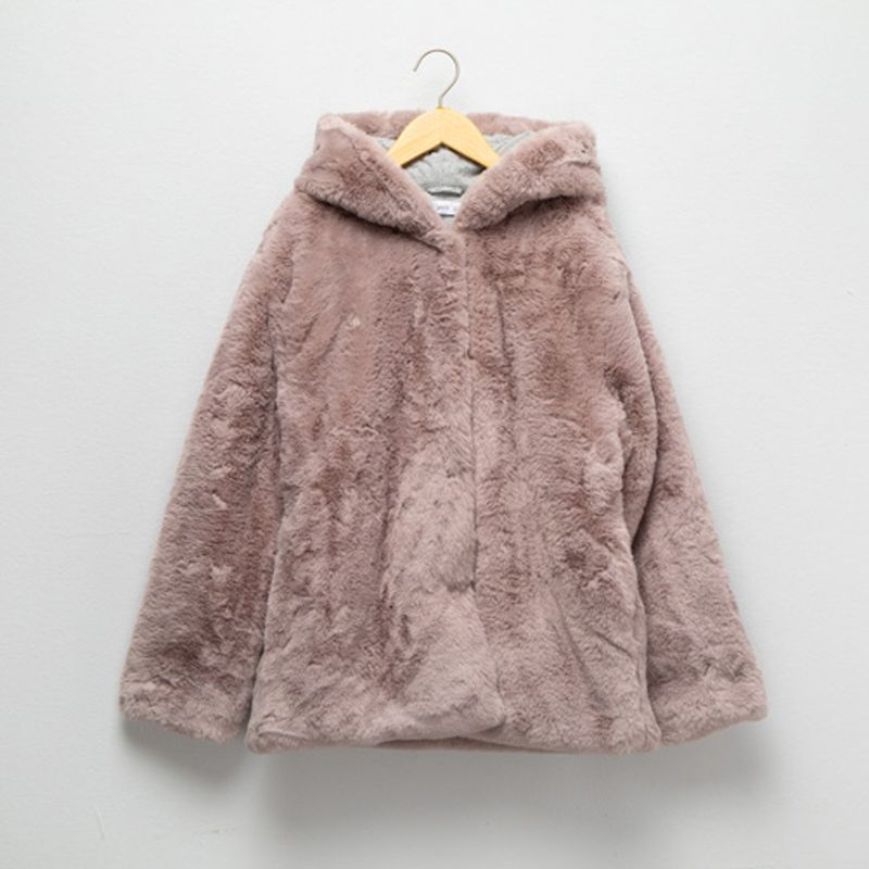 MANGO KIDS - Abrigo Capucha Pelo Niña Mango Kids