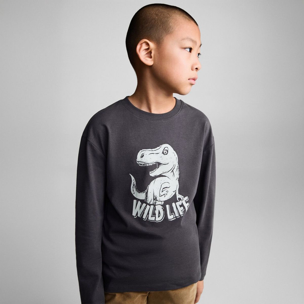 MANGO KIDS - Polera Manga Larga Estampada Niño Mango Kids