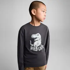 MANGO KIDS - Polera Manga Larga Estampada Niño