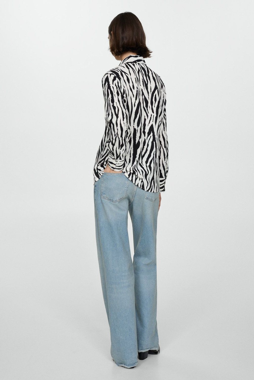 MANGO - Camisa Estampada Fluida Mujer Mango