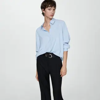 MANGO - Camisa Manga Larga Fluida Mujer
