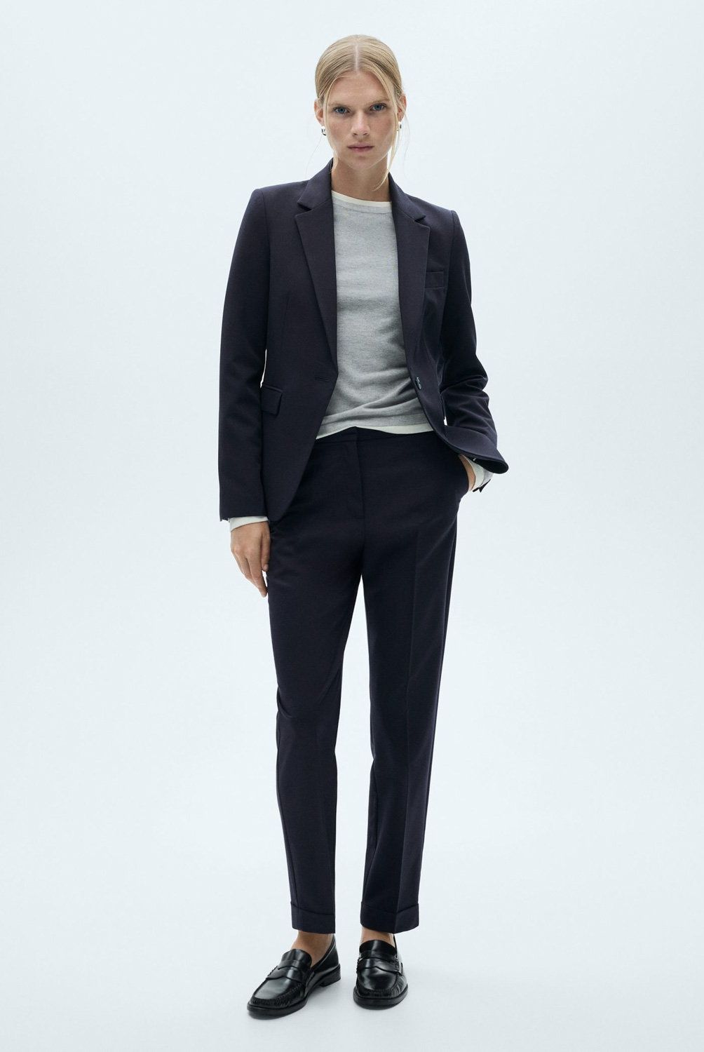 MANGO - Pantalón Recto Traje Mujer Mango