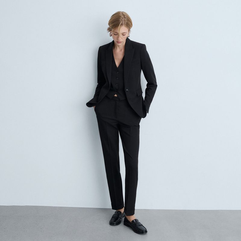MANGO - Pantalón Recto Traje Mujer Mango