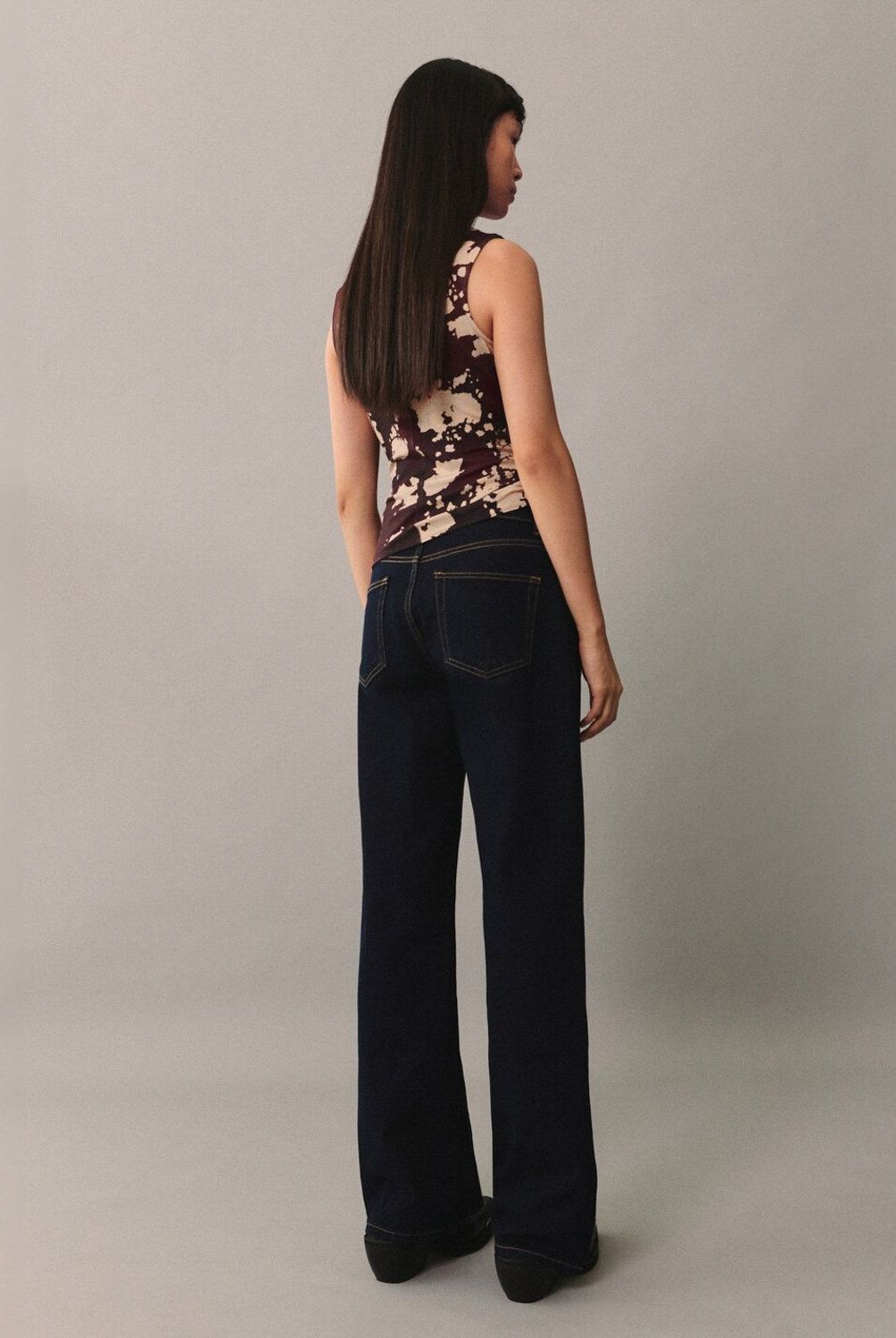 MANGO - Top Estampado Cuello Perkins Mujer Mango