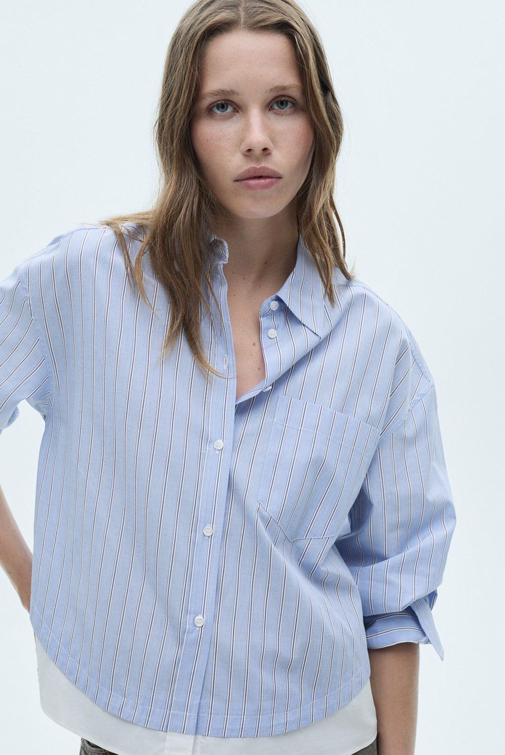 MANGO - Blusa Rayas Bajo En Contraste Mujer Mango