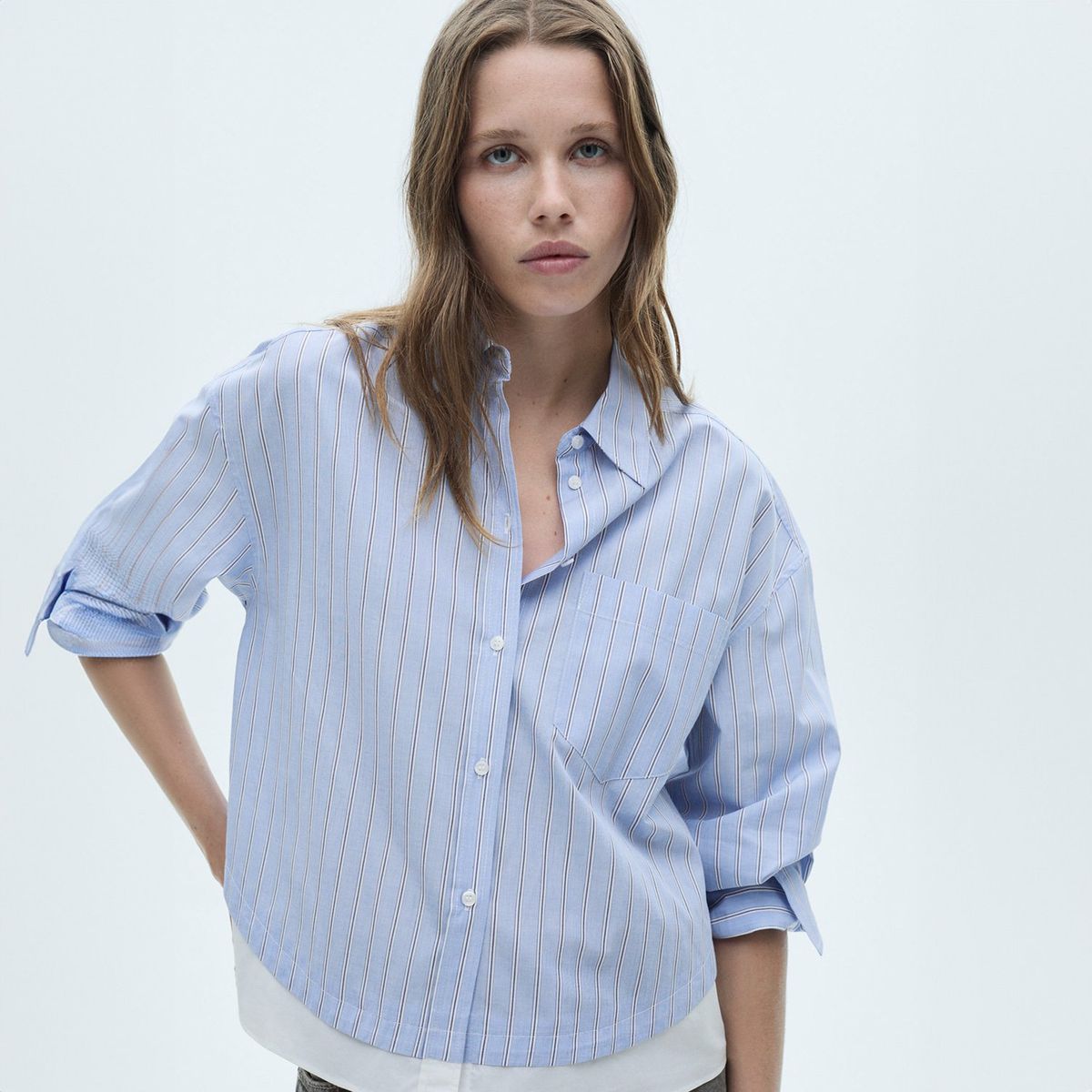 MANGO - Blusa Rayas Bajo En Contraste Mujer Mango