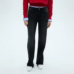 MANGO - Jeans Danila Tiro Alto Wideleg Mujer