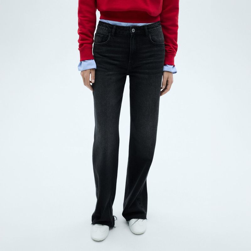 MANGO - Jeans Danila Tiro Alto Wideleg Mujer Mango