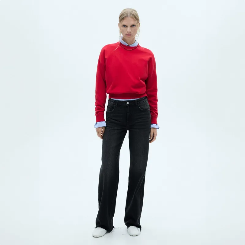 MANGO - Jeans Danila Tiro Alto Wideleg Mujer Mango
