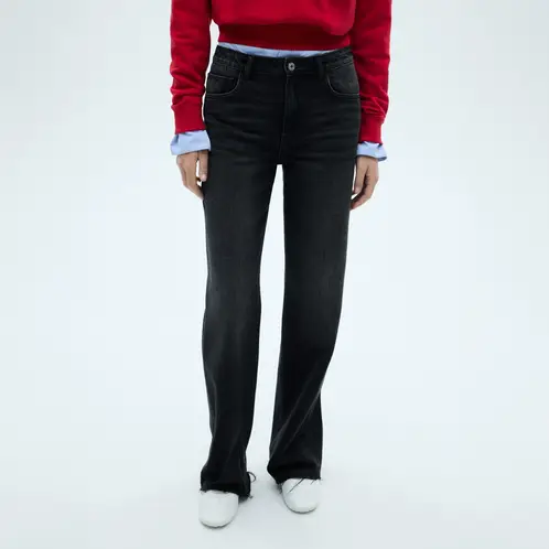 MANGO - Jeans Danila Tiro Alto Wideleg Mujer