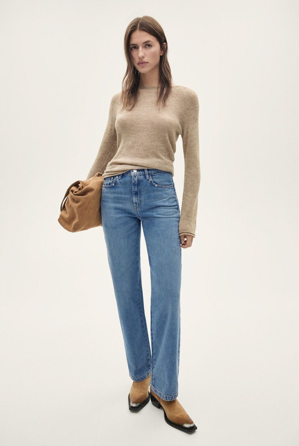 MANGO - Jeans Billie Tachuelas Decorativas Mujer Mango