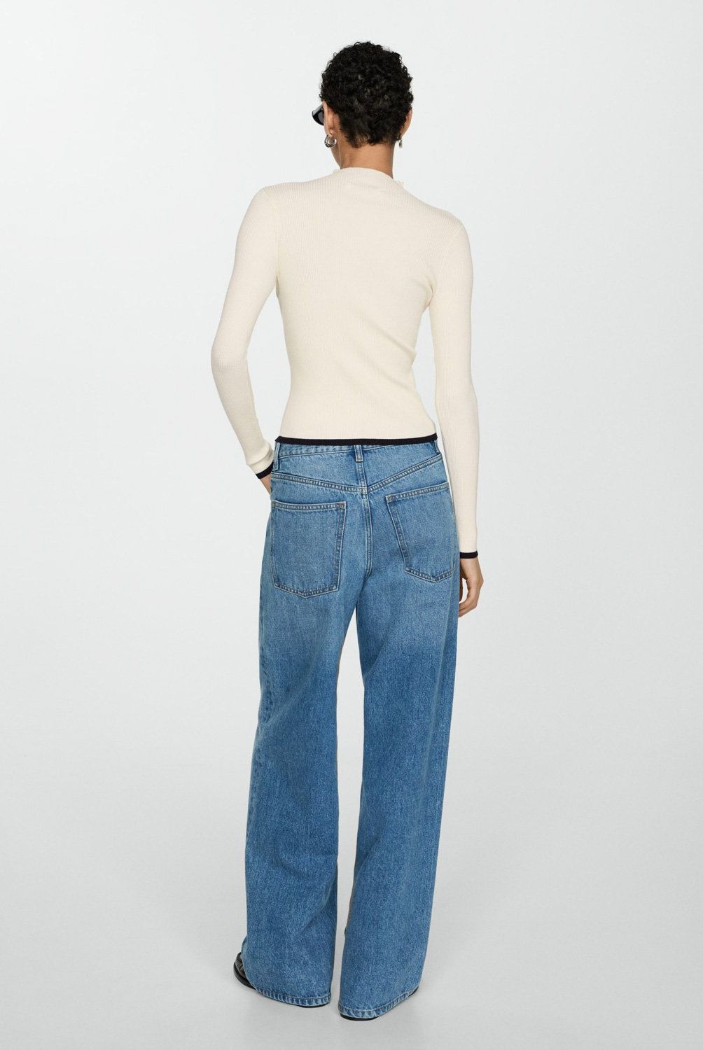 MANGO - Sweater Canalé Cuello Perkins Mujer Mango