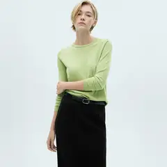 MANGO - Sweater Punto Fino Cuello Redondo Mujer