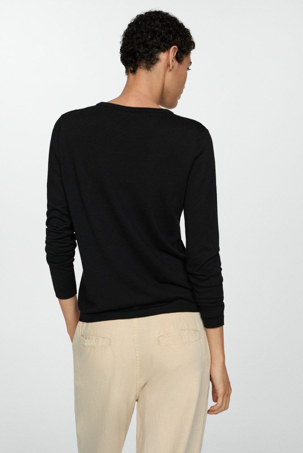 MANGO - Sweater Punto Fino Cuello Redondo Mujer Mango