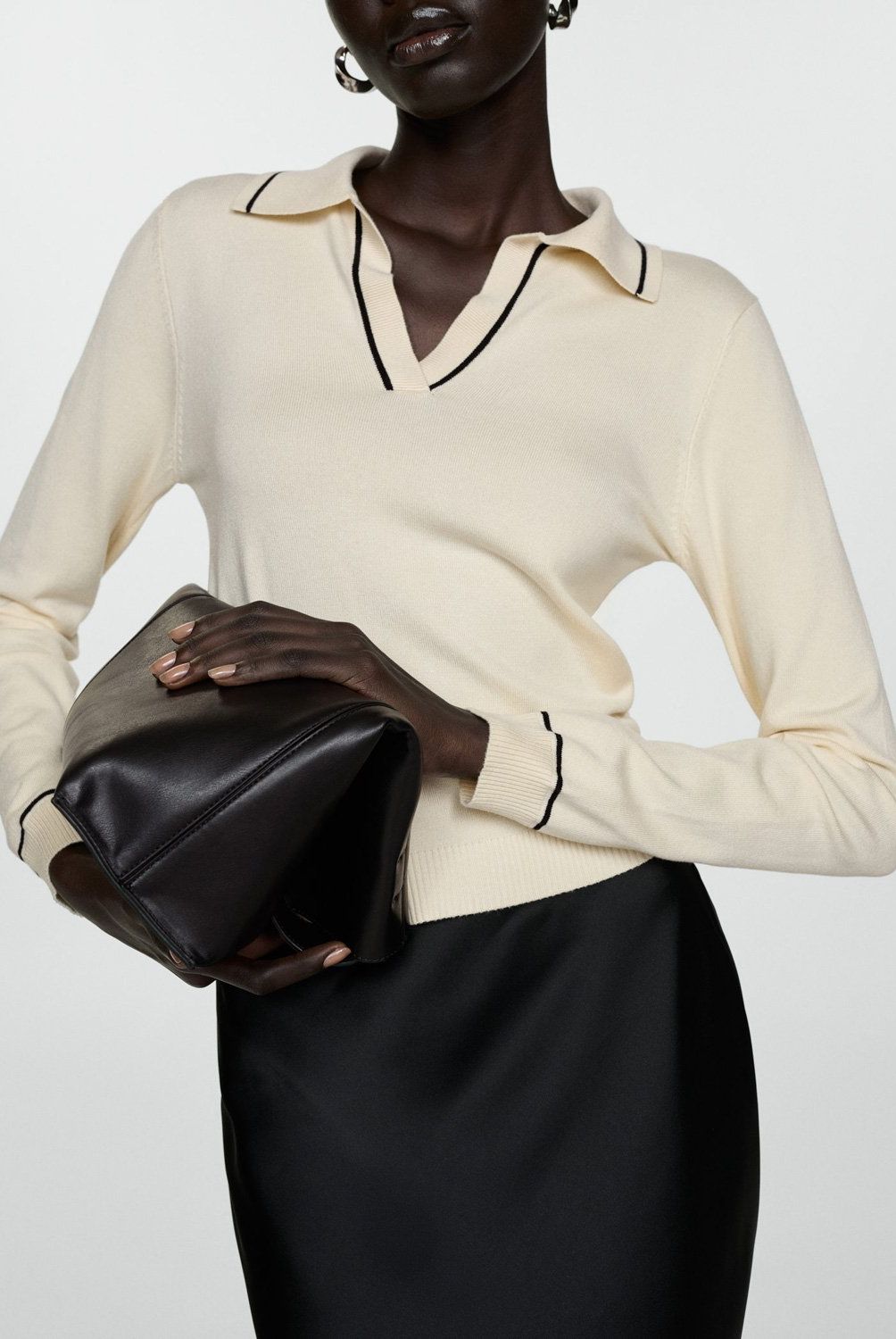 MANGO - Sweater Punto Cuello Polo Mujer Mango