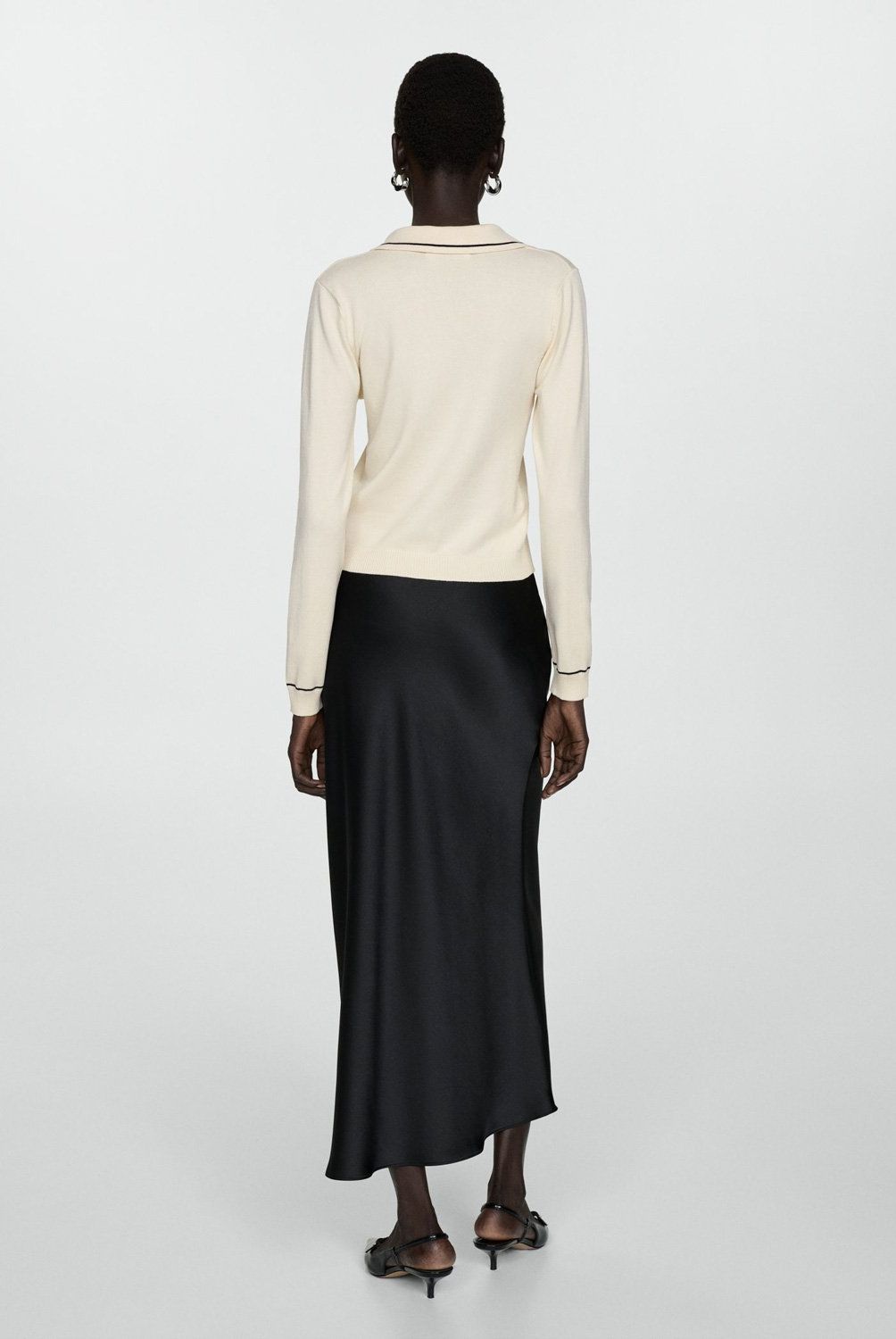 MANGO - Sweater Punto Cuello Polo Mujer Mango