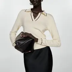 MANGO - Sweater Punto Cuello Polo Mujer