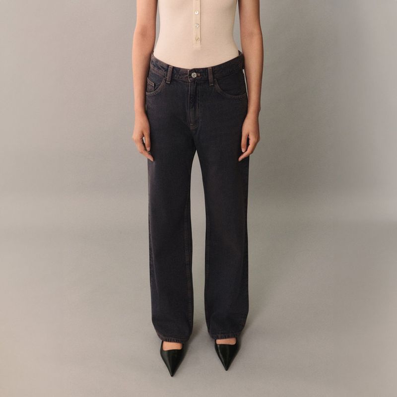 MANGO - Jeans Miami Rectos Tiro Medio Mujer Mango
