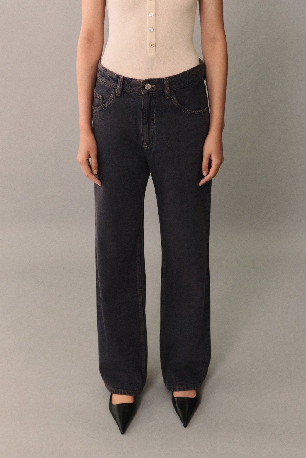 MANGO - Jeans Miami Rectos Tiro Medio Mujer Mango