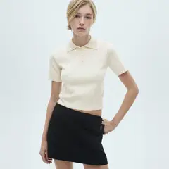 MANGO - Sweater Punto Cuello Strass Mujer
