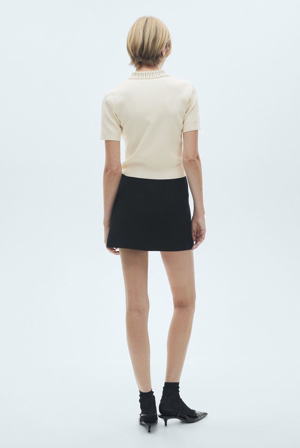 MANGO - Sweater Punto Cuello Strass Mujer Mango