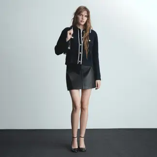 MANGO - Chaqueta Tejida Tweed Botones Mujer