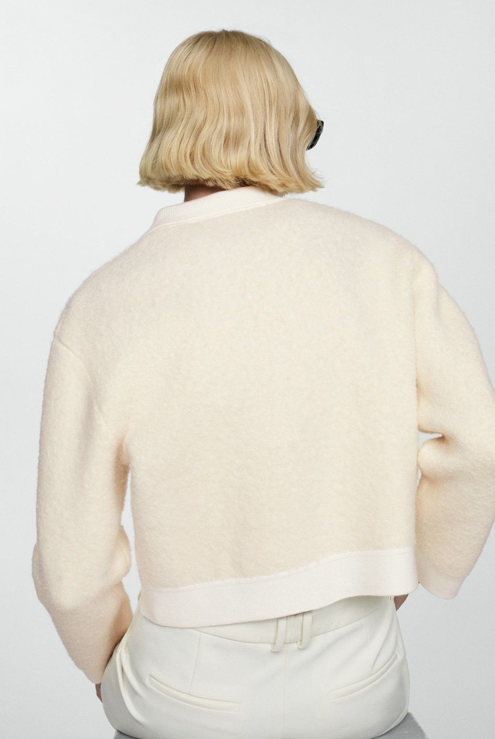 MANGO - Chaqueta Tweed Botones Mujer Mango