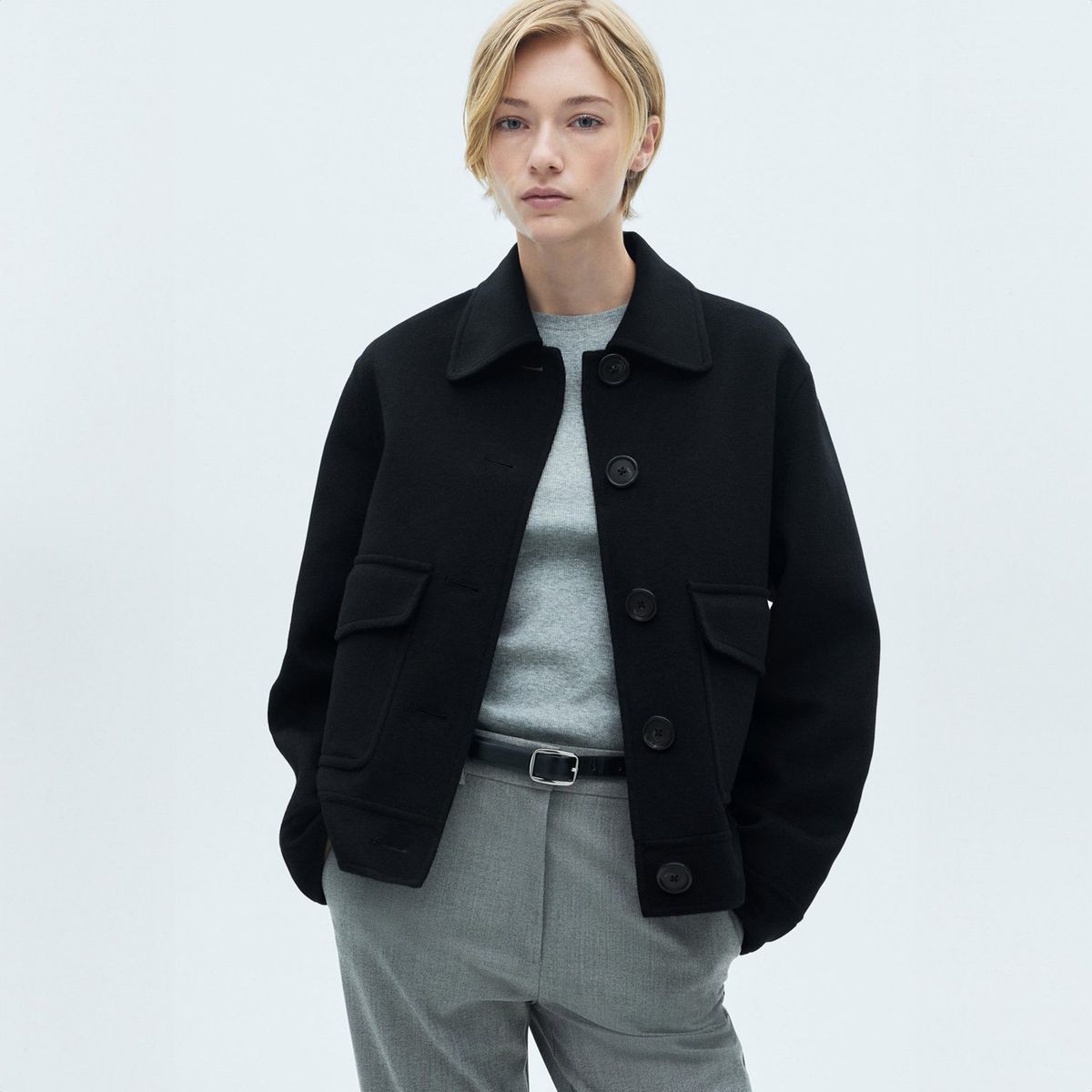 MANGO - Chaqueta Lana Bolsillos Mujer Mango