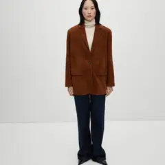 MANGO - Blazer 100% Piel Ante Mujer
